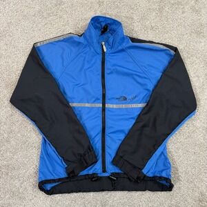 The North Face Velo Windbreaker Jacket Blue Womens L Reflective USA VTG